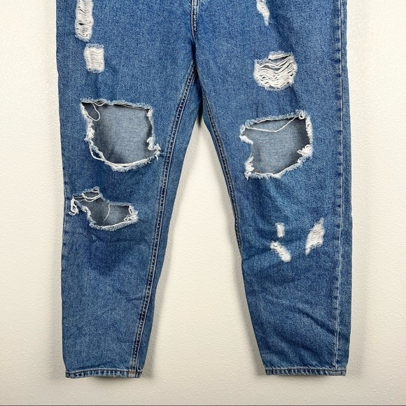 FOREVER 21 High Rise Distressed Straight‎ Leg Jeans 30 - Picture 3 of 6